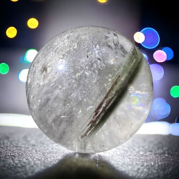 Garden Quartz Sphere with Rainbow Flash - Picture 1 of 14